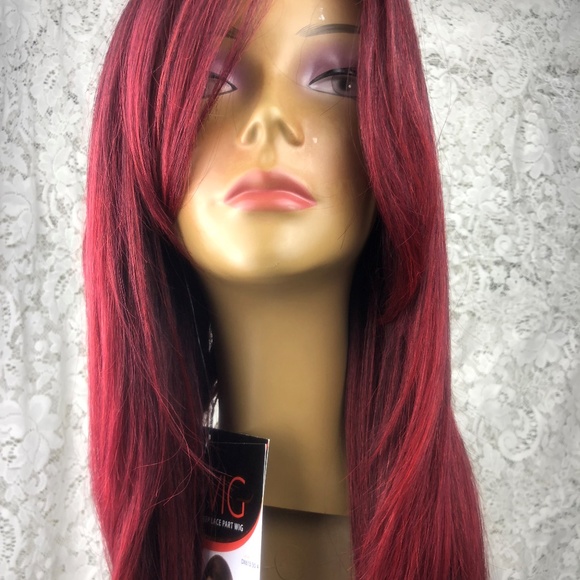 22 Inch Wine Colored Synthetic Blend main image 6